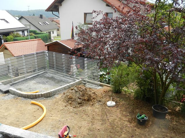 Darstellung Umrandung und Treppe der Sonnenterrasse.