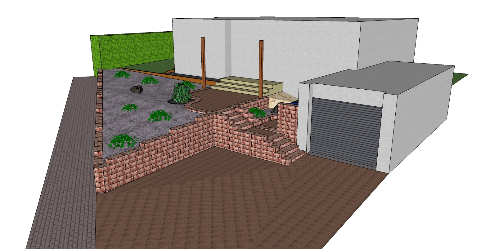 3-D-Skizze der zu erstellenden Anlage.